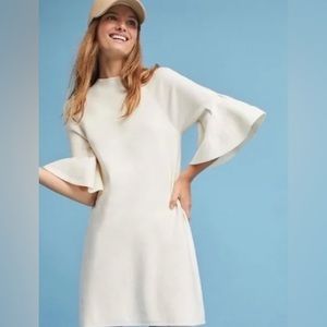 Anthropologie MOTH sweater dress with peplum sleeve detail